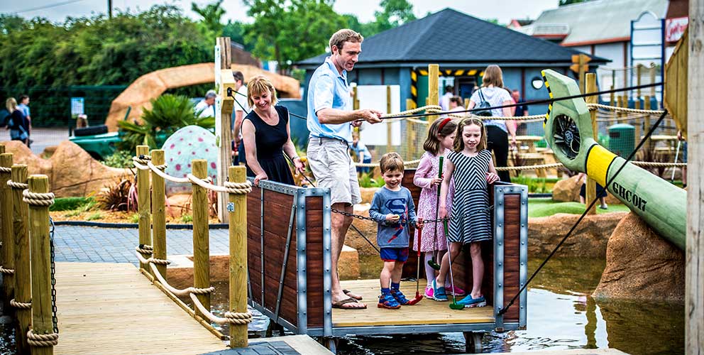 Adventure Golf raft on water